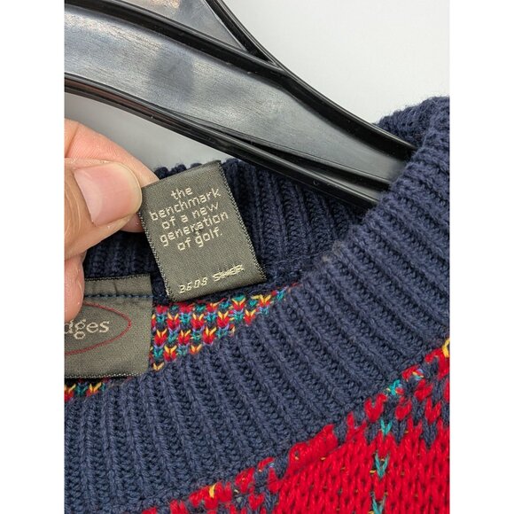 Vintage Whitfield & Bridges Chunky Knit Sweater Men Size XL Birdseye Retro Golf - Picture 9 of 9